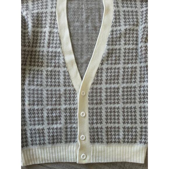 Cambridge Classics Grandpacore Cardigan Men’s M Wool Blend Houndstooth Knit - Picture 4 of 6